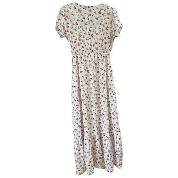 VELVET TORCH Women’s Dress Maxi Hi Low Cottage Core Boho Floral White Red M NWT - Picture 8 of 9